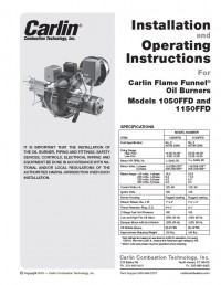 1050FFD / 1150FFD Advanced Oil Burner Instruction Manual