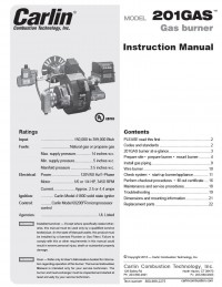 201GAS Gas Burner Instruction Manual