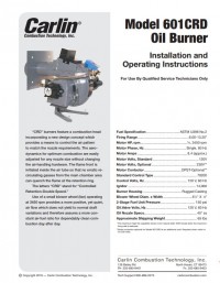 601CRD Oil Burner Instruction Manual