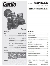 601GAS Gas Burner Instruction Manual