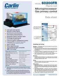 60200FR (Pre-2015) Primary Control Data Sheet