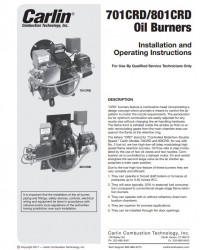 701CRD / 801CRD Oil Burner Instruction Manual