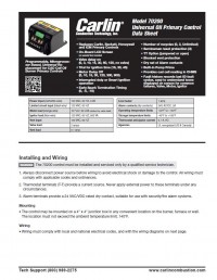70200 (Old Style)  Universal Oil Primary Control Data Sheet