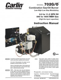 702G/O Dual Fuel Burner Instruction Manual