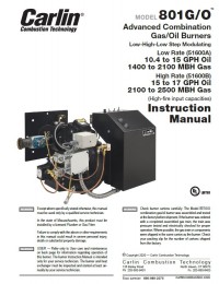 801G/O Dual Fuel Burner Instruction Manual
