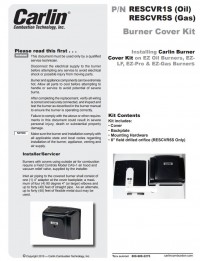 Burner Cover Kit Instruction Manual