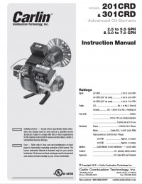 201CRD / 301CRD Oil Burner Instruction Manual