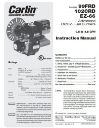 99FRD / 100CRD / EZ-66 Advanced Oil Burners Instruction Manual